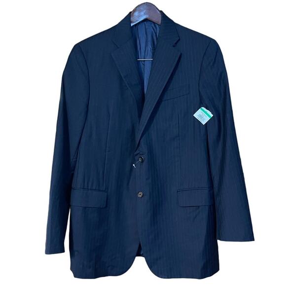 Hickey Freeman 42 R NEW Loro Piana Mens Wool Blue Pinstripe Sports Jacket Blazer - Picture 9 of 10